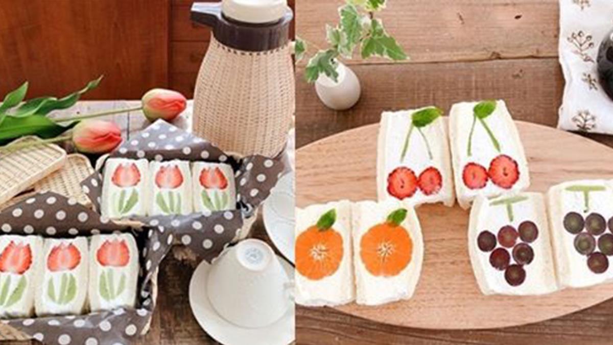 絕美水果花！3步驟立馬做出爆紅「水果花三明治」，廚房終結者也能簡單做出，成品美到捨不得吃啊～