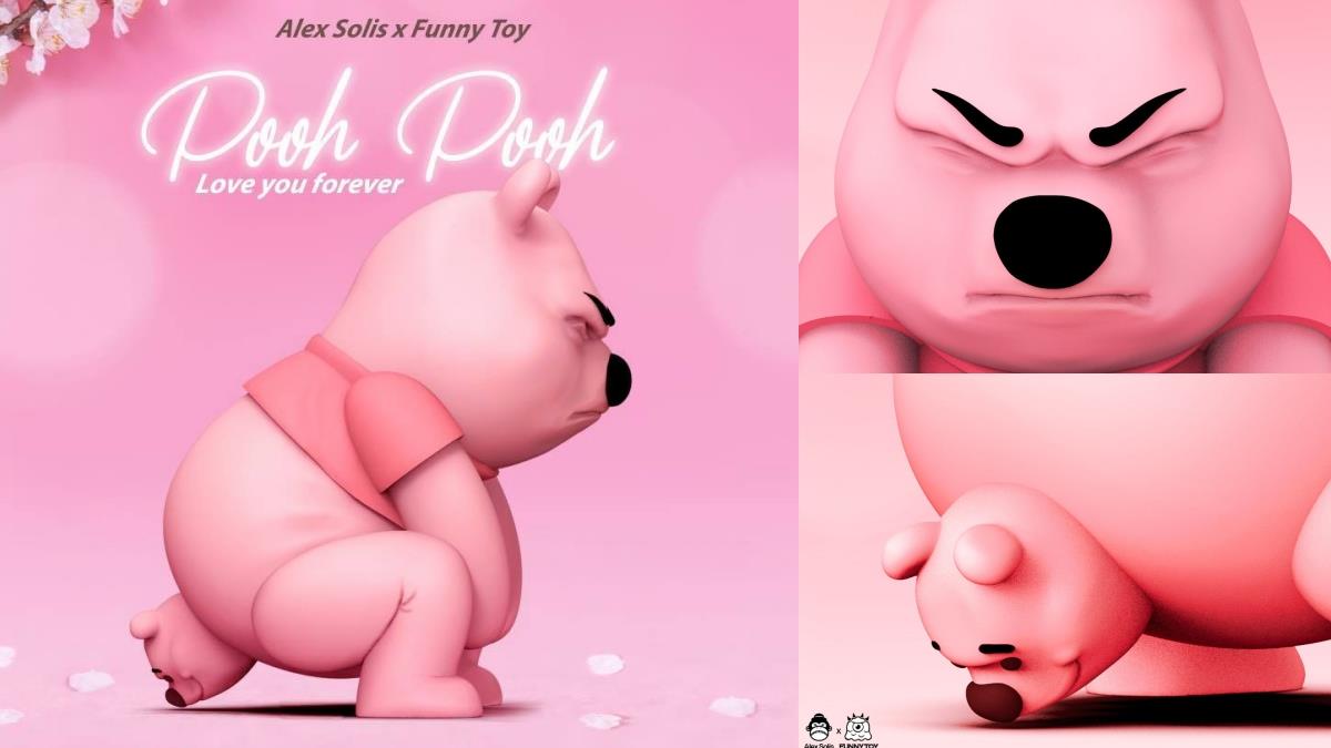 童年再次崩壞！超獵奇「便便維尼公仔」新推粉紅愛戀版，表情變更猙獰到底是卡多久了啦！