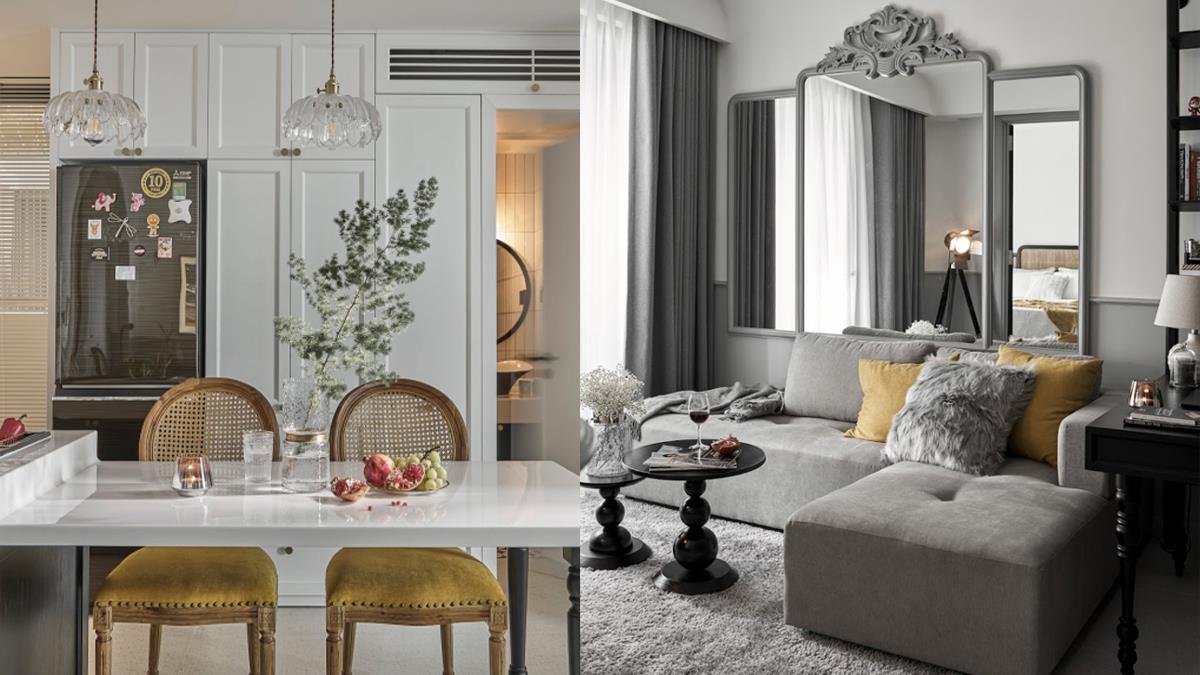自然的法式輕奢！「復古灰系小宅圖鑑」打造不做作知性風，加入黑色線條&淡金色讓小窩瞬間有亮點！