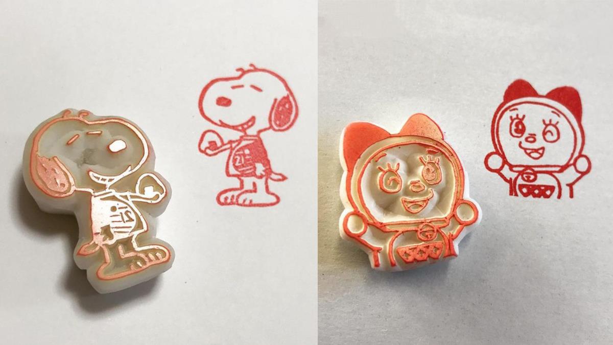 只要一塊橡皮擦，就能變出無臉男！超Q《簡單線條卡通橡皮印章》，能被一堆可愛卡通人物包圍最幸福惹♡
