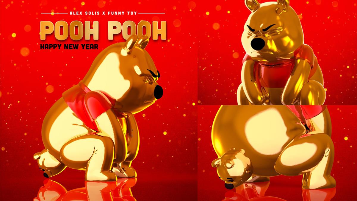 消化問題全寫在臉上！便便維尼推出「新年豪華金光閃閃版」，鑲金的一樣難逃「必結」困擾～