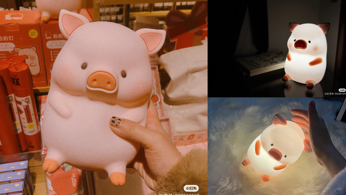 今晚就決定和豬豬一起入眠♥「巨型LuLu豬拍拍夜燈」超療癒．輕輕一拍就會亮還能調光度！