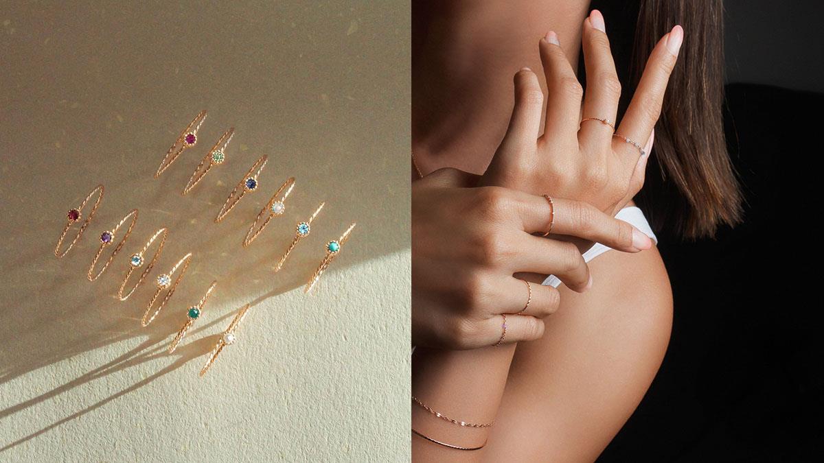 玫瑰金×誕生石超仙氣！3款「細戒指」單戴或疊搭都OK，跟姐妹們一人一個剛剛好♡