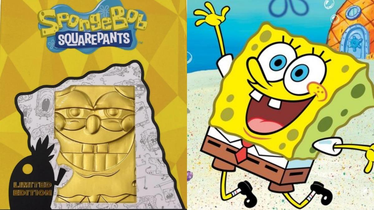 雖然很討厭但還是好心動！《海綿寶寶》推出全球限量「24K鍍金錠」，賊笑的臉實在有夠欠買啦XD