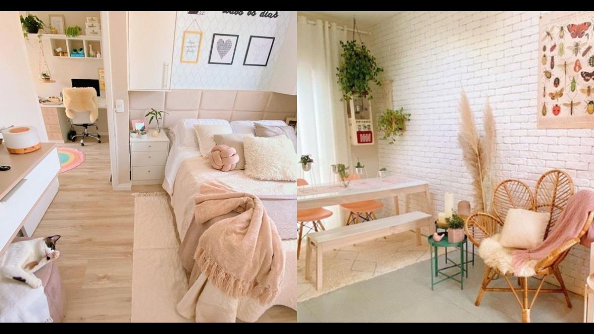 清爽的寶寶粉大人也適合！清新風「奶茶北歐小屋」配色範本，滿滿少女心卻不浮誇♥