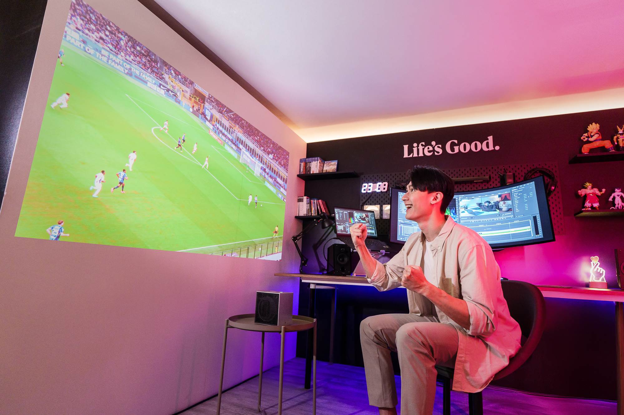 【新聞圖片6】LG CineBeam S小銀河Ultra超短焦4K微型投影機,靠牆僅需39.3公分即可投影到100吋