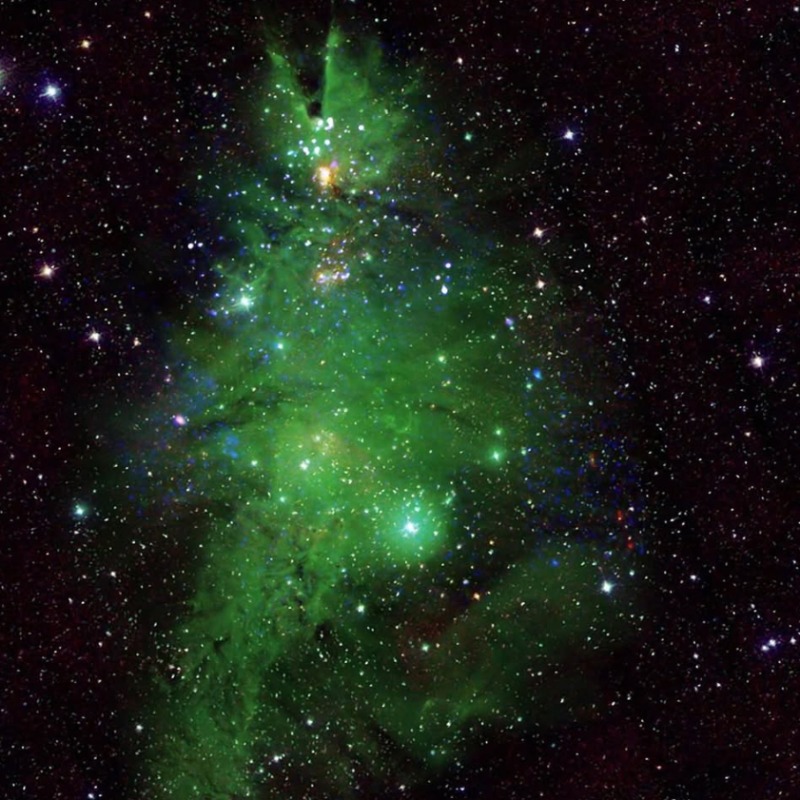 宇宙也過聖誕？NASA 釋出「聖誕樹星團」影像，漂亮到不科學！