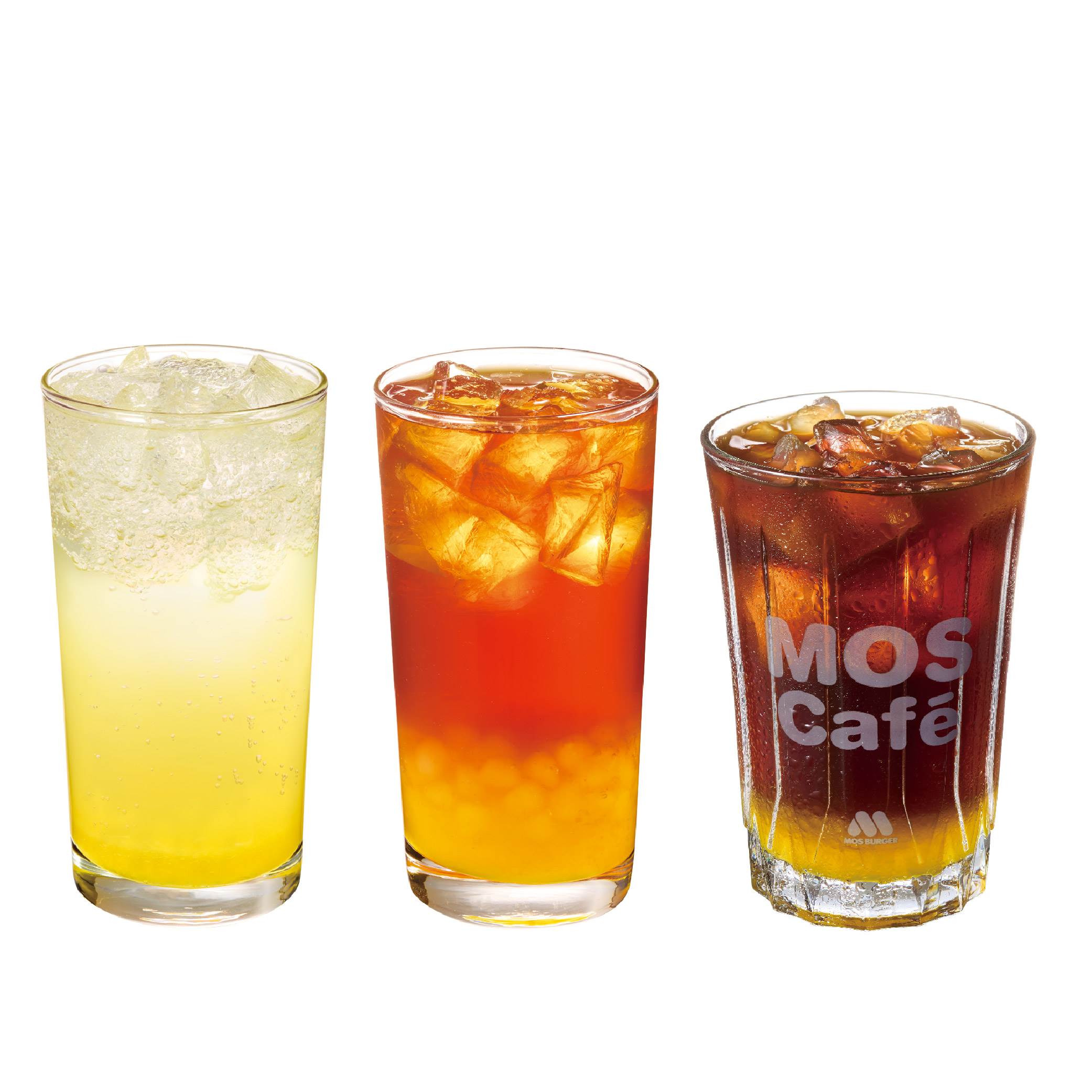 「香吉士蘇打、香吉士蒟蒻冰茶、冰橙咖啡」飲品，同價位者可任選買一送一