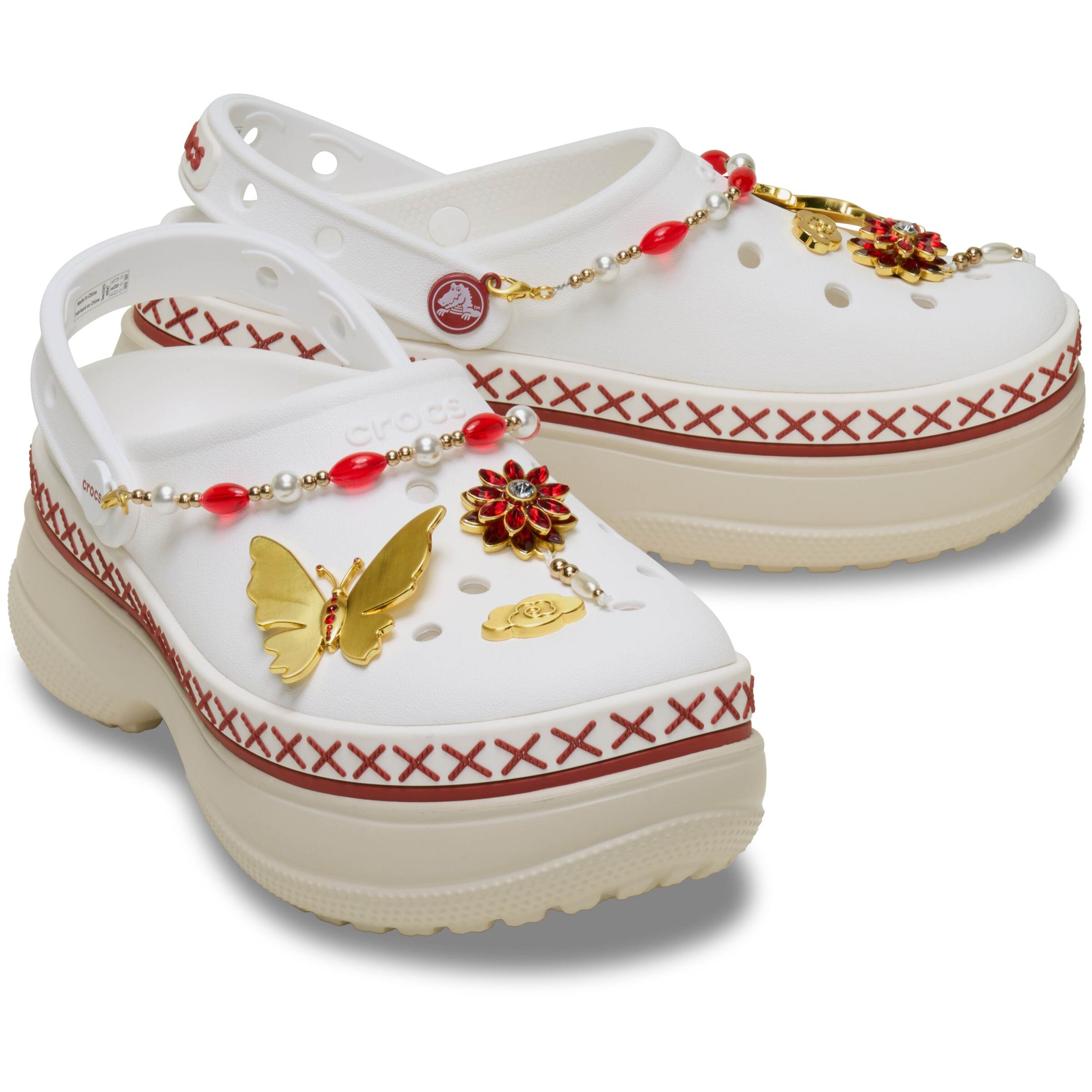 經典堆堆洞洞鞋克駱格（白色_米色）$3680 (2)