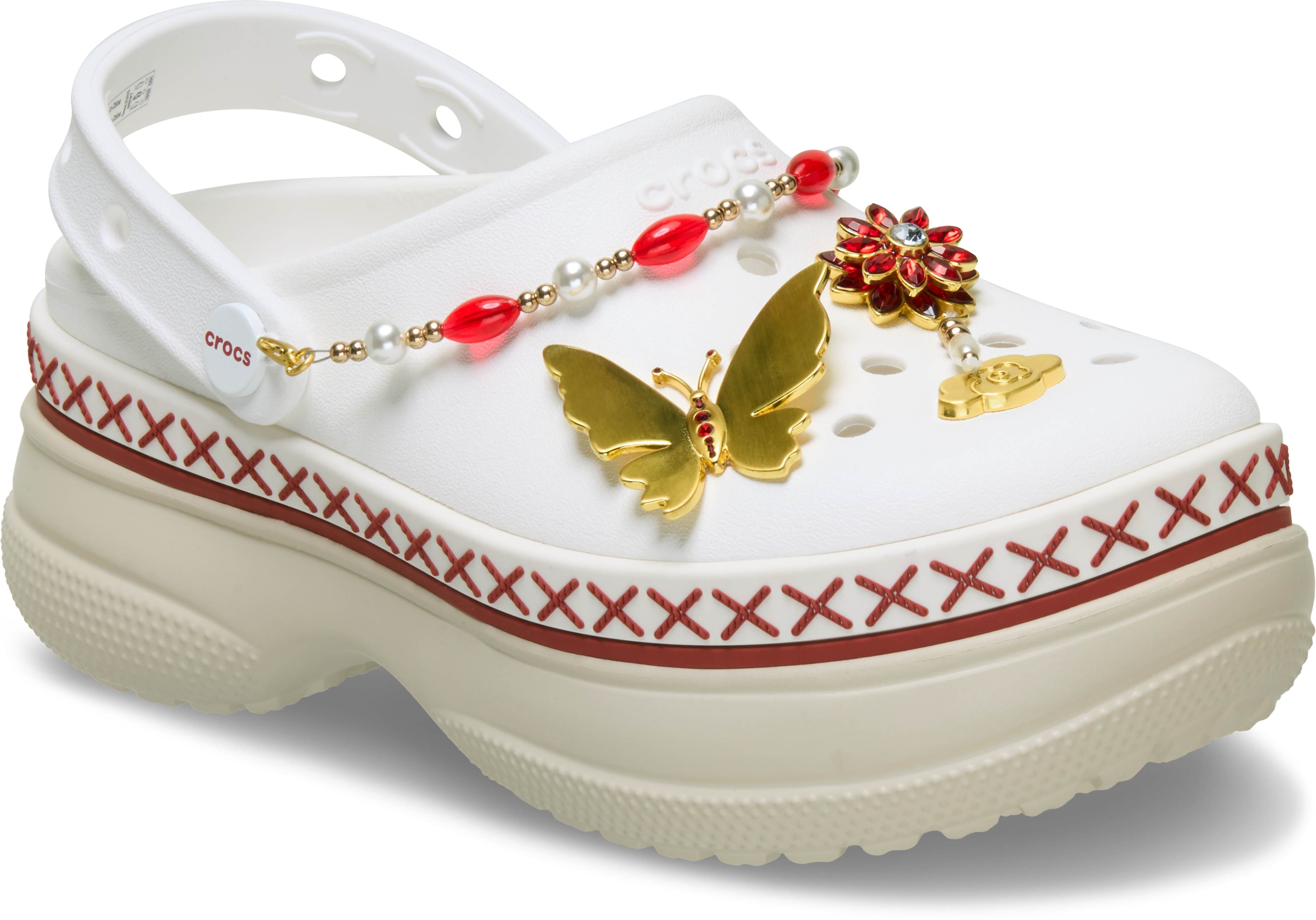 經典堆堆洞洞鞋克駱格（白色_米色）$3680 (1)