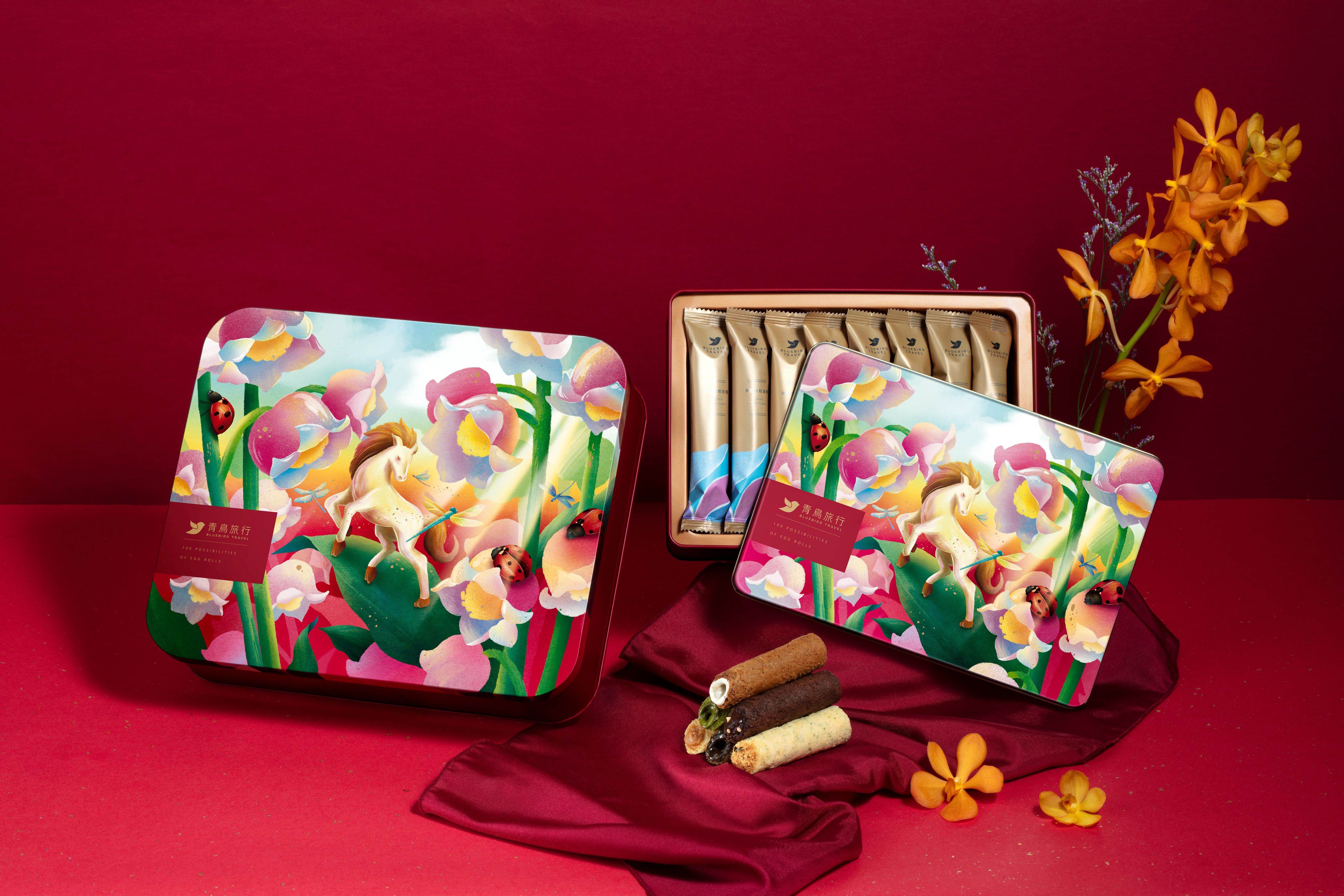 〈青鳥旅行〉2026春節-春光躍影蛋捲禮盒_4