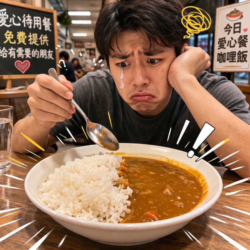 免費吃還挑？咖哩店「愛心餐沒肉」竟遭留一星，網友開戰成兩派