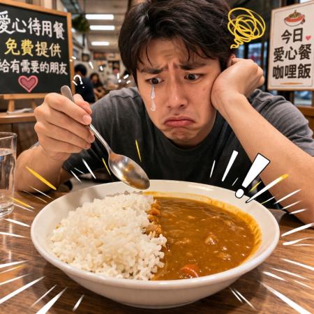 免費吃還挑？咖哩店「愛心餐沒肉」竟遭留一星，網友開戰成兩派