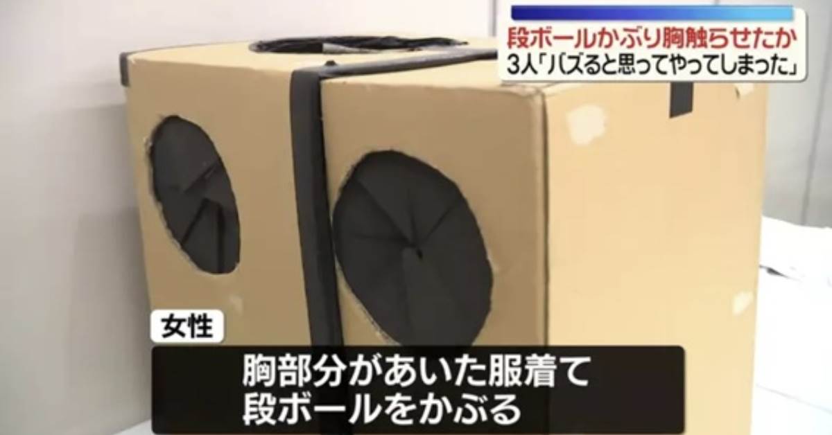 女生套紙箱任人摸，下場慘了
圖片來源：News.jp