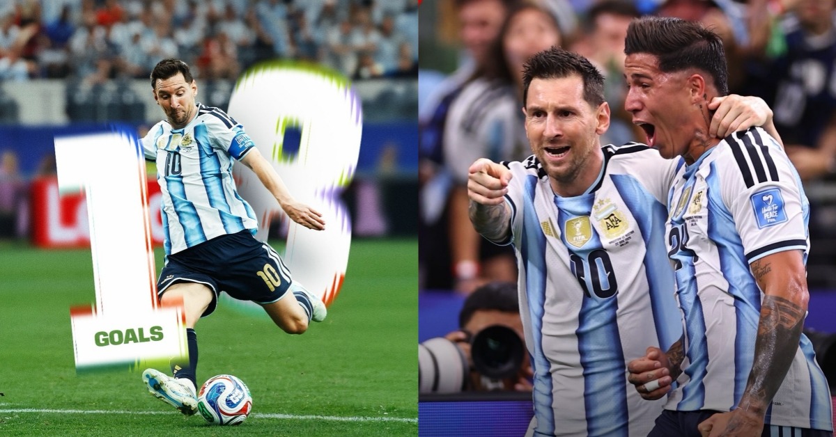 梅西登頂歷史進球王，球王再寫紀錄。圖片來源：IG@fifaworldcup