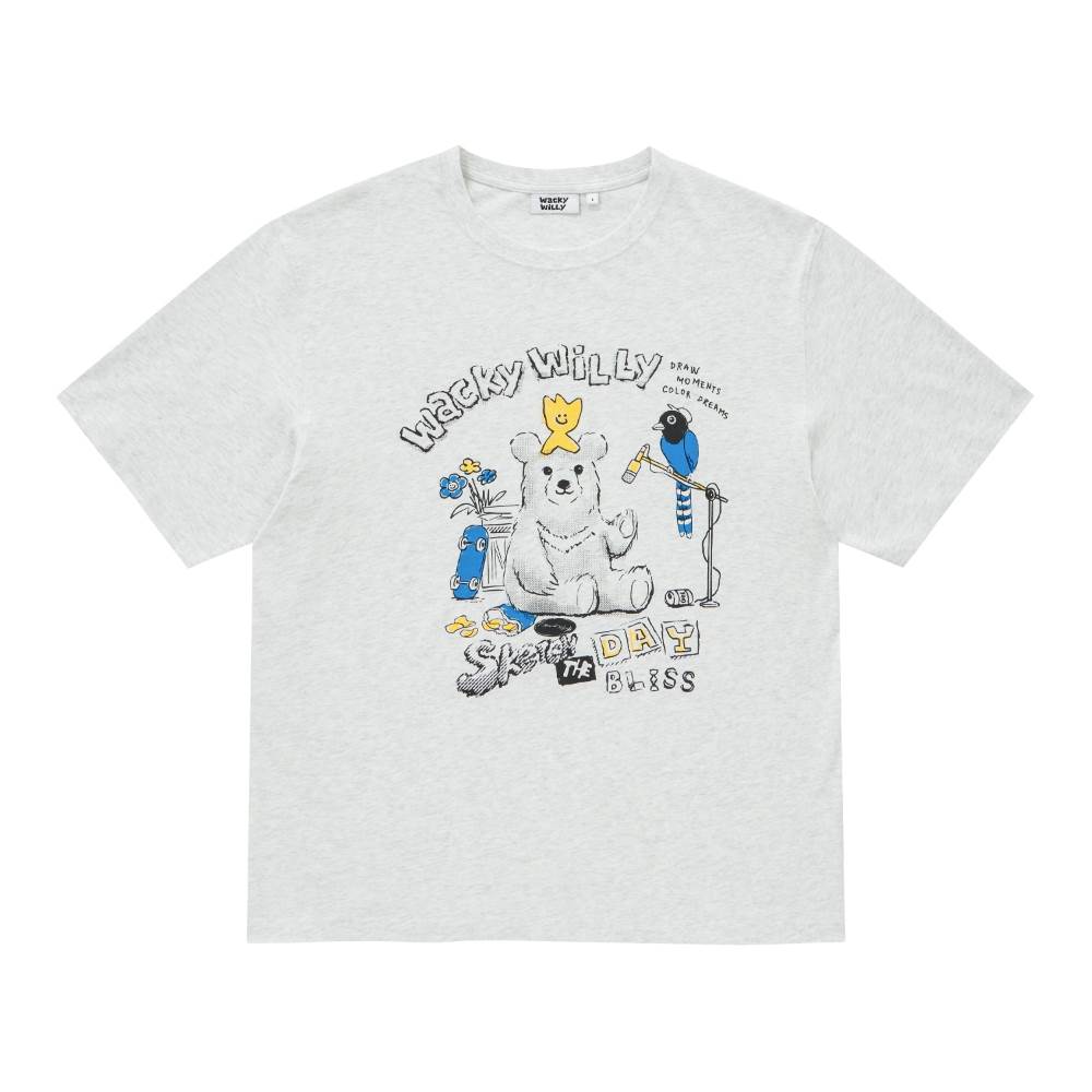 台灣限定 KIKY & Animal 短袖T恤 淺灰，NT$1,490
圖片來源：Wacky WiLLy