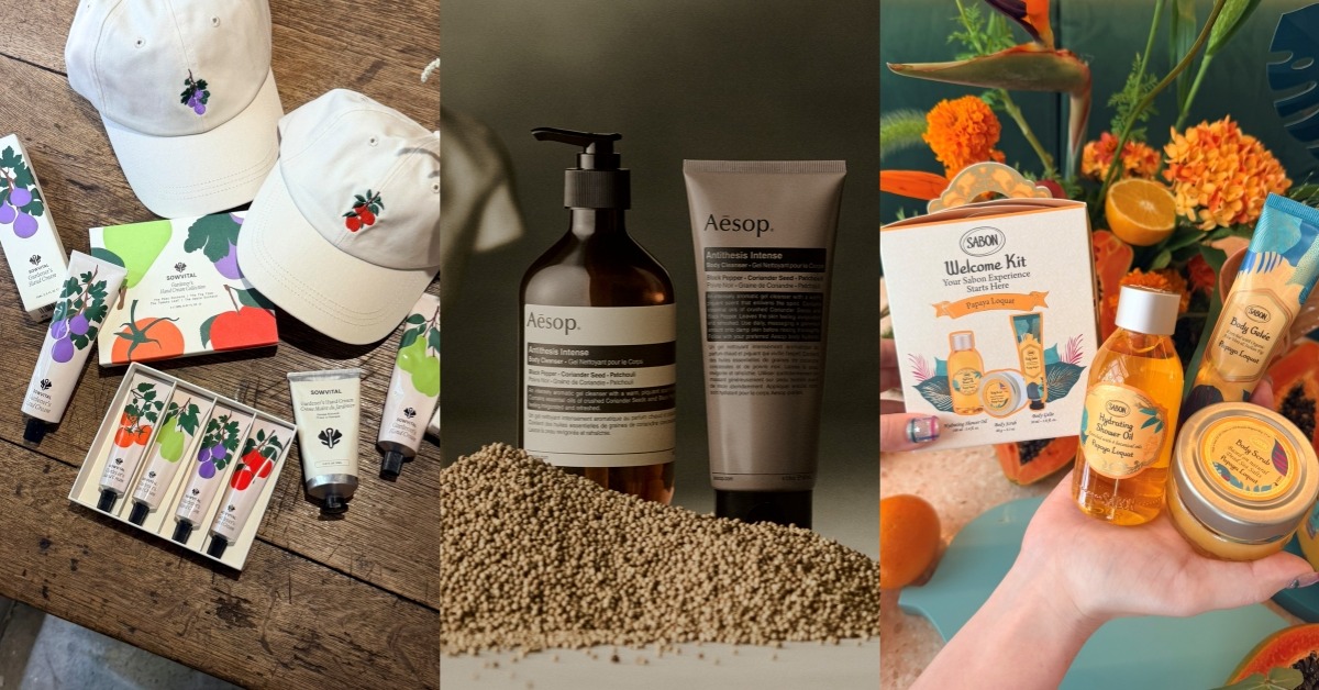 香氛身體保養，圖片來源：Aesop、SABON、Sowvital