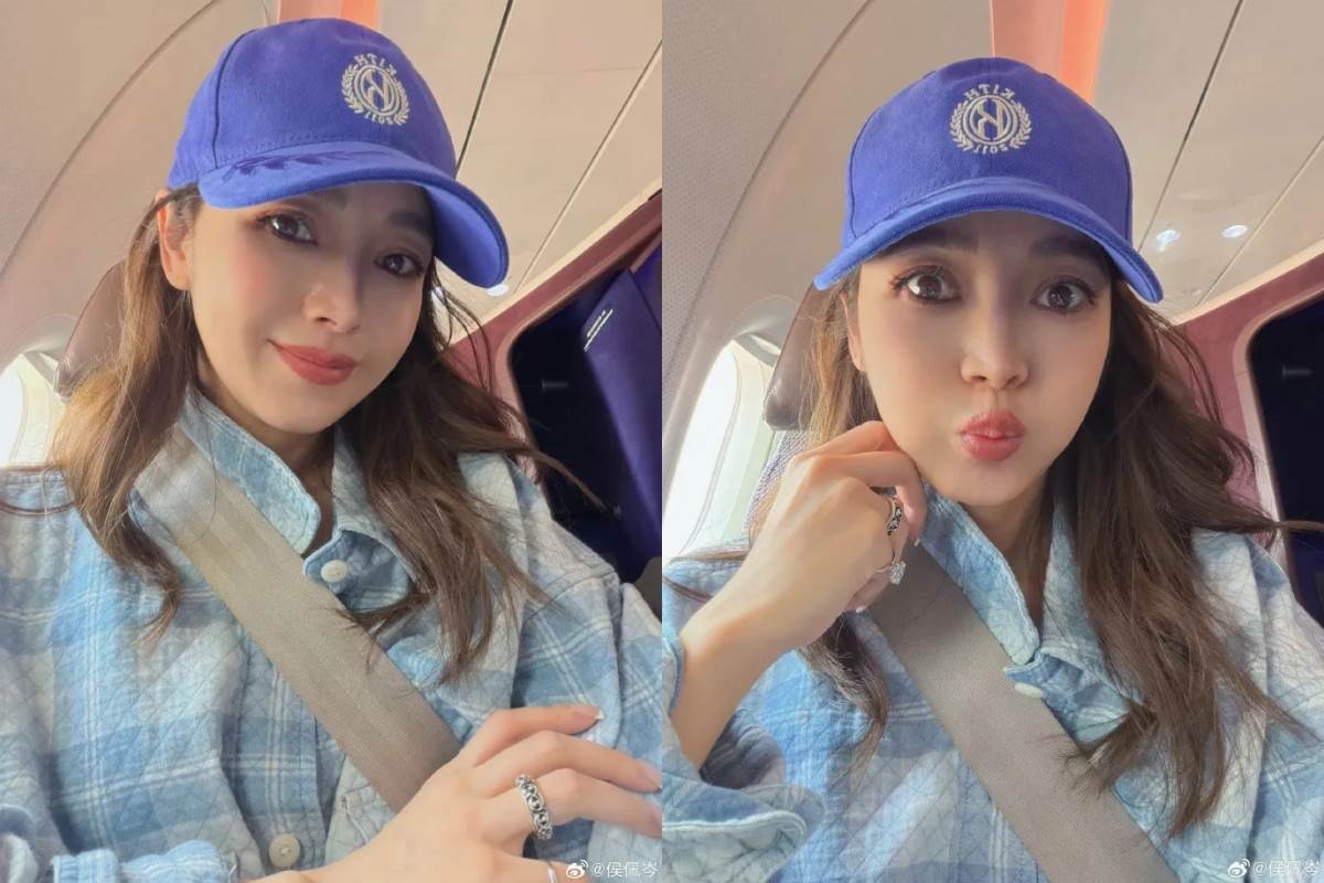 侯佩岑自招最近胖了。圖片來源：weibo＠侯佩岑