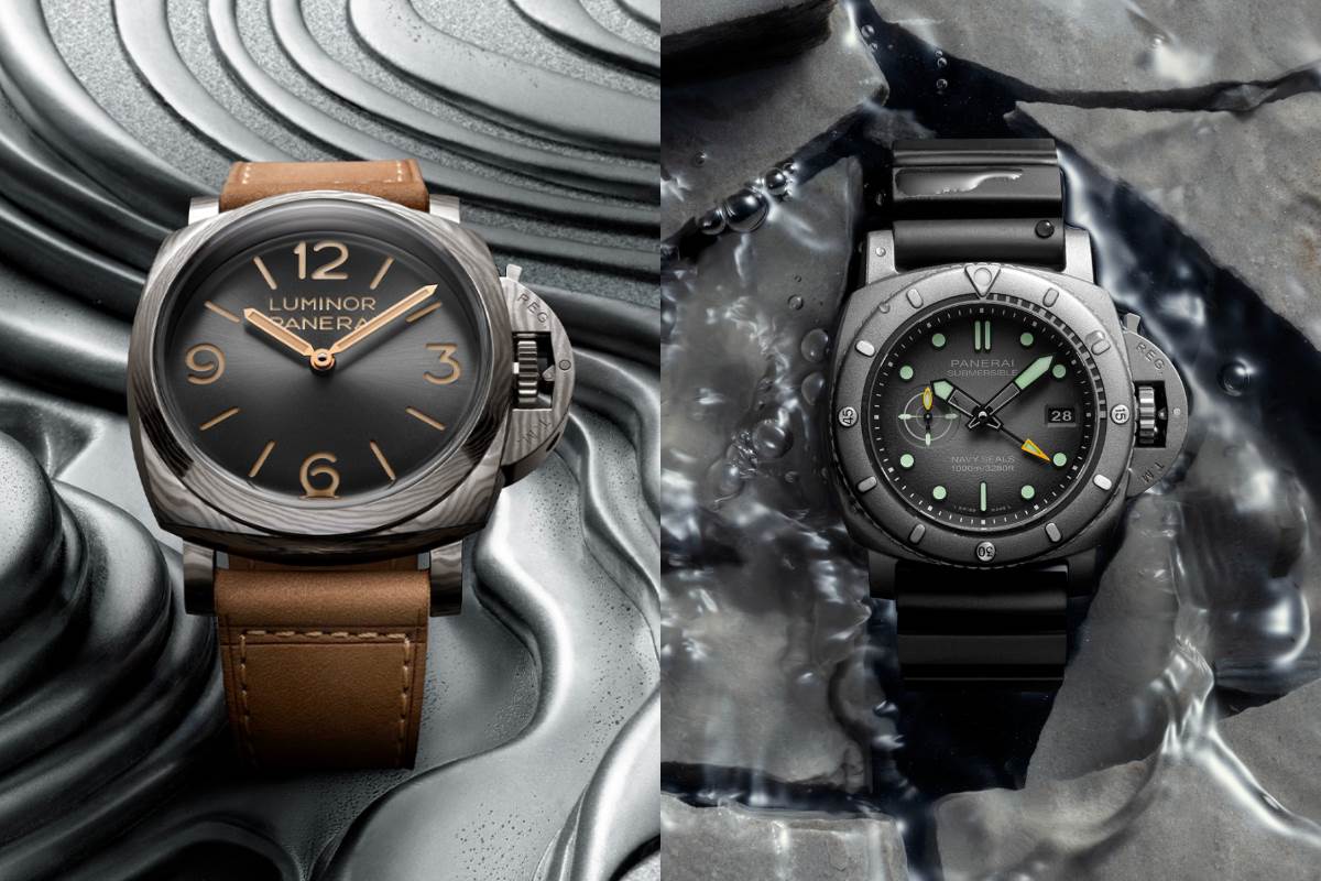 Luminor Forged Titanium 47毫米, Timascus PAM01629；Submersible Navy Seals Afniotech™ Experience 47毫米, Afniotech™ PAM01089
圖片來源：Panerai
