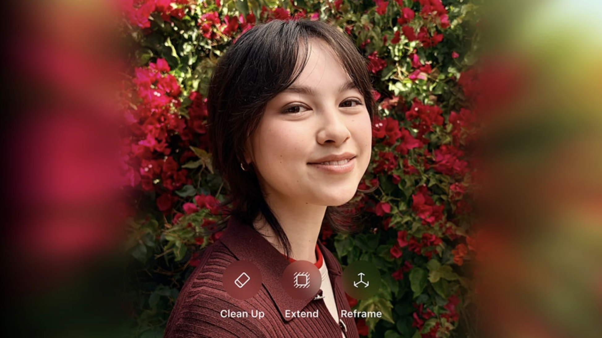 iOS 27強化照片App的Apple Intelligence功能，加入重新構圖、延伸畫面及升級版物件清除工具。
圖片來源：Apple