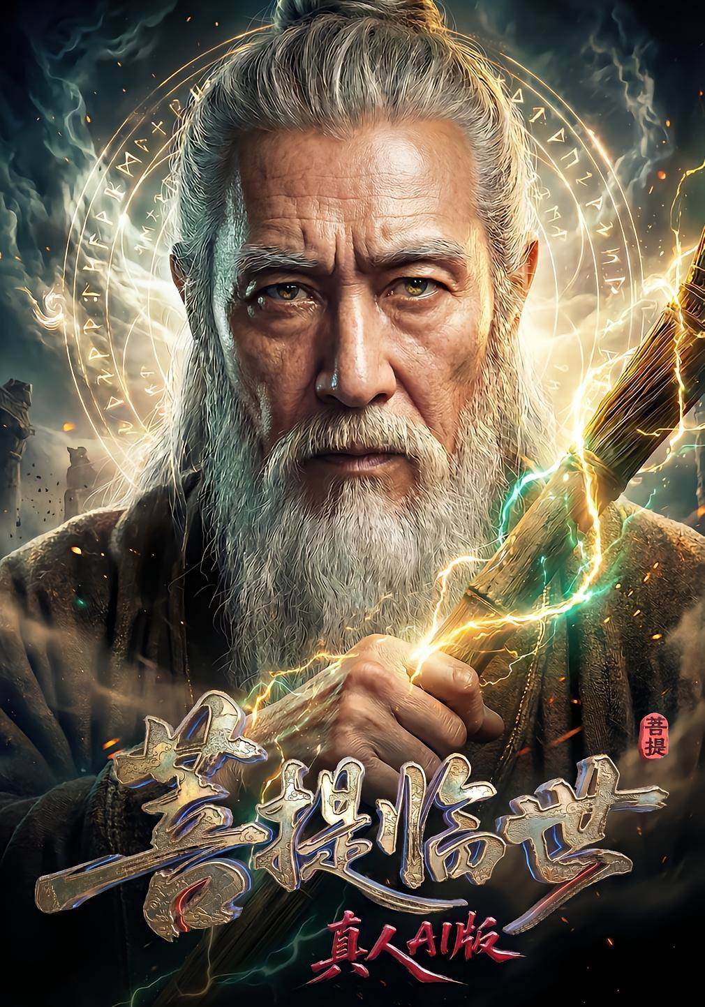 《菩提臨世真人AI版》以接近真人的角色形象呈現神佛、妖魔與大型鬥法，全劇共60集，目前已從紅果平台下架。圖片來源：微博