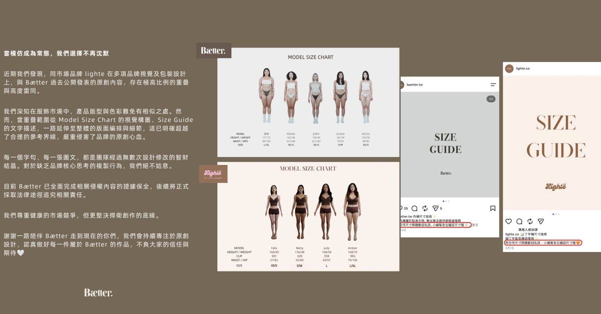Bætter㛝特控LightË抄襲：堅決捍衛創作的底線
圖片來源：Threads@Bætter㛝特